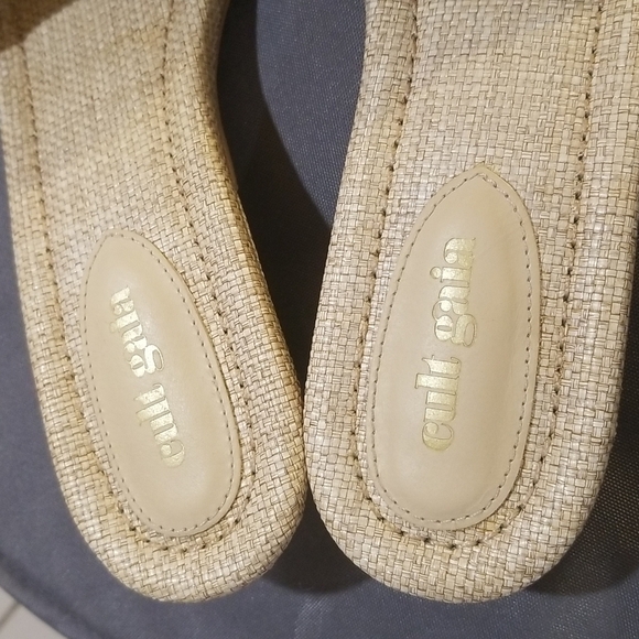 💕CULT GAIA💕 Nelly Sandal Tan Natural Raffia Open Toe Mule Low Heel 60s 39 NWT - Picture 8 of 16